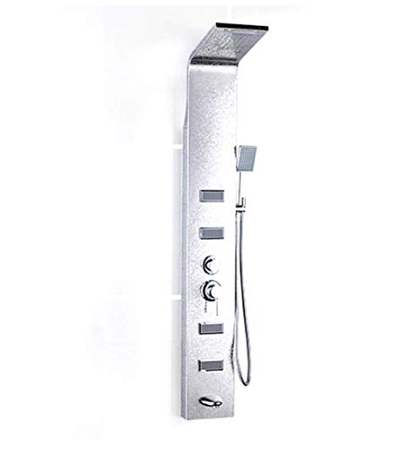 Panel de ducha giratorio SPA Boquillas de masaje Ducha de pistón Torre 3 funciones Mano Ducha Giratoria Caño Plata Baño Sistemas de Ducha