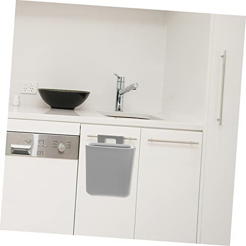 Caneca de basura rectangular para puerta de gabinete gris miniatura 5