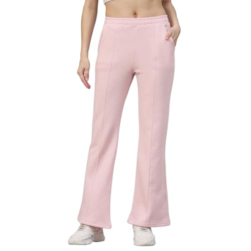 Image of 98 Degree North Women Flared Fleece Track Pants-GL1315-ALMOND