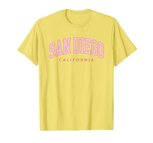 San Diego California Retro Preppy Throwback Pink Girls T-Shirt