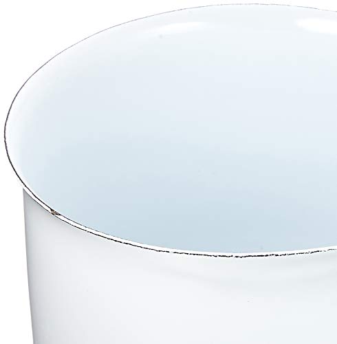 Pl Enameled Single Handled Pot, Milk Pan, White 680 #TOP7
