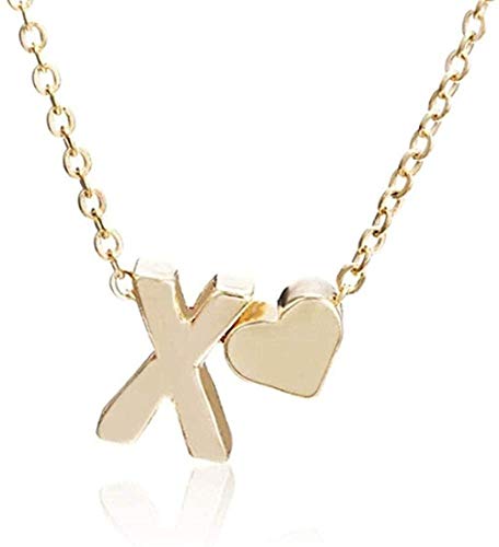 Preisvergleich Produktbild CKAWM Halskette Schmuck Frau Anhänger Herzförmige Halskette Persönlichkeit Brief Anhänger Anhänger Halskette Damen