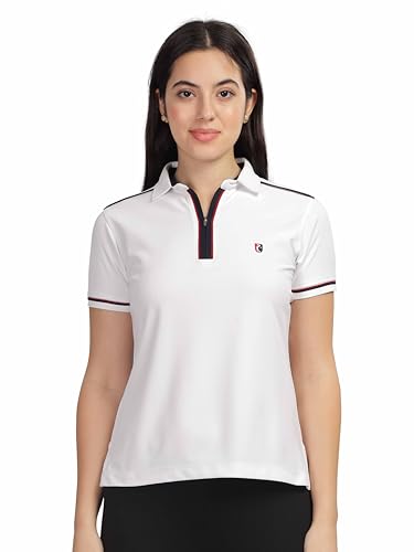 Image of STELLERS Women's Zipper Polo Collar T-Shirt| Feather Touch Feel | Warm| Regular Fit| Odour Resistant| Anti-Static| Wrinkle Free | Quick Dry | Stretchable | Lightweight | Sweat-Proof
