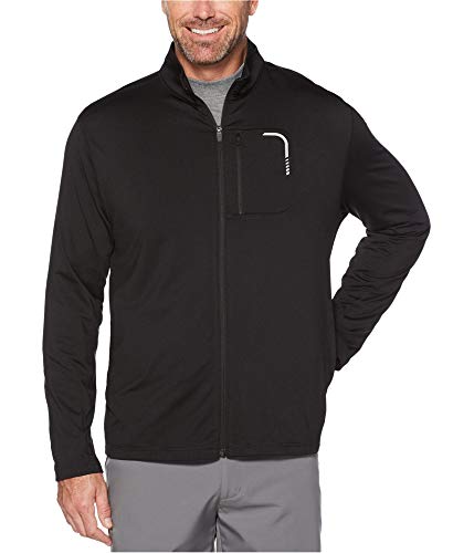 PGA TOUR Mens Heathered Jacket, Black, Medium