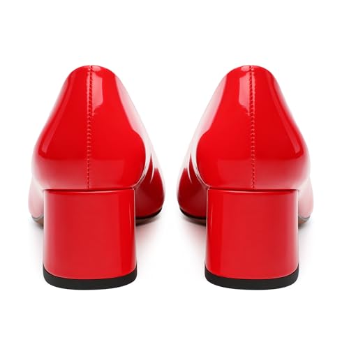 Women's Pumps Square Closed Toe Chunky Low Heels Metal Buckle Low Heel Pumps Shoes Comfortable Slip On Office Dress Shoes 2 Inch4