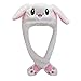 Obestseller Giocattolo del Cappello Dell'orecchio di Coniglio della Peluche delle Ragazze delle Ragazze Divertenti Regalo di Compleanno-Premendo Il Bunny cap farà Bellissimo (Bianca)