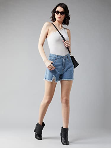 Image of Dolce Crudo Women's Regular High Rise Stretchable Denim Shorts