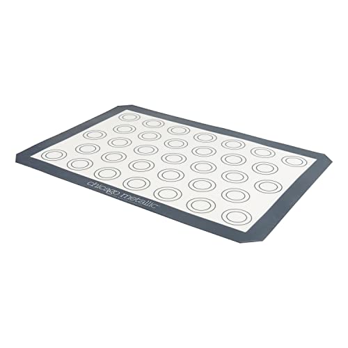 Chicago Metallic Silicone Pastry Mat With Measurements,, Baking Mat With Cookie Marks Gray 16.5X11.5 Inch #TOP1