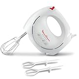 Moulinex Easy Max ABM11A Easymax Sbattitore A 2 velocità con 2 Set di Fruste, Montatura A Neve degli Albumi, 200 W, 1 Decibel, Plastica, Rosso/Bianco