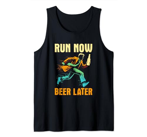 Run Now Beer Later - Lustige Schlammbahn Laufen Bier Trinken Tank Top