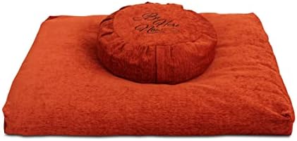 Buddha Groove Rust-Orange Chenille Zafu Zabuton Meditation Cushions, Sold Individually (Zafu Meditation Cushion)