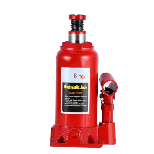 Telituny - Hydraulic Bottle Jack 8T Portable Heavy Duty Automotive Lift for Cars Trucks Caravans Tractors Whole Body Casting with Thickened Steel Plate Durable Long Lasting Vehicle Repair