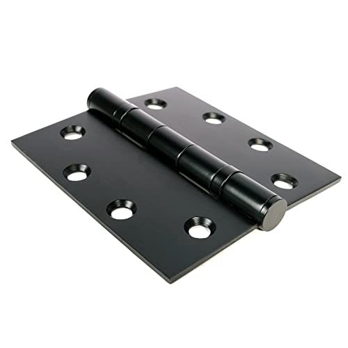 3-Pack Black 4"X 4.5" Thickened Heavy Duty Hinges, Silent Steel Plain Bearing Door Hinges - Matte Finish, 4-1/2 Inch Ball Bearing Door Hinges Thickness 3 Mm Square Corners, With 24 Screws #TOP6