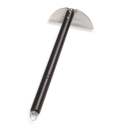 Nisaku NJP110 Handheld Draw Hoe, Authentic Tomita (Est. 1960) Japanese Stainless Steel, 4.25" Blade, Polished Wood Handle