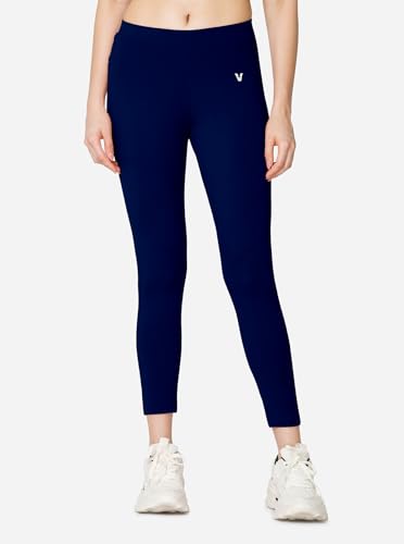 Image of VSTAR PL02 Women Ankle Length Stretchable Slim Fit Leggings with Secured Side Pocket | Moisture-Wicking | Soft Waistband & Cotton-Elastane Fabric