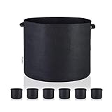 Hongruilite 2 3 15 20 25 30 Gallon 6-Pack Planting Grow Bags Black Fabric Grow Pots for Hydroponic Indoor Plant Growing (30Gallon)