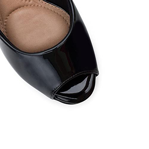 Sapato Feminino Beira Rio Anabela Peeptoe Verniz Plataforma