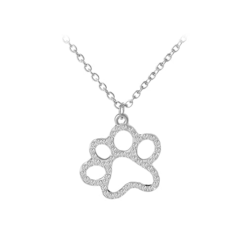 Chat d'empreinte collier de patte en argent pour un style quotidien