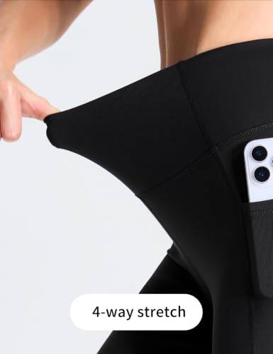 Image of THE GYM PEOPLE High Waist Yoga Shorts for Women's Tummy Control Fitness Athletic Workout Running Shorts with Deep Pockets