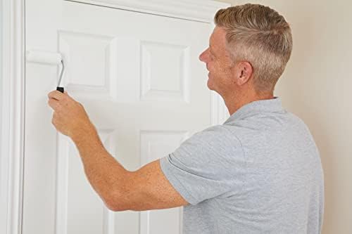 Fit For The Job 7 pc Foam Mini Paint Roller Set for Painting with Gloss & Satin, Small Roller and Tray for Painting Wood & Metal, Skirting, Window Sills, Doors, 4 inch Roller Set, Roller and Tray Set