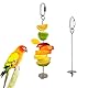 2 Stück Wellensittich Futterspieß,Vögel Papageien Zubehör,Vogelkäfig für Wellensittiche Käfig,Nymphensittich Futter,Papageienspielzeug,Vogel Accessories,Papageien-Spieß,Spielzeug für Wellensittiche
