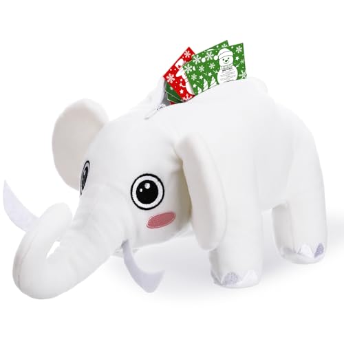 Liliful Christmas White Elephant Party Game Kit, 1 Plush White Elephant and 32 Cards Set, Exchange Game for Office Adults Family Friends Xmas Holiday Party Decoration Supplies
