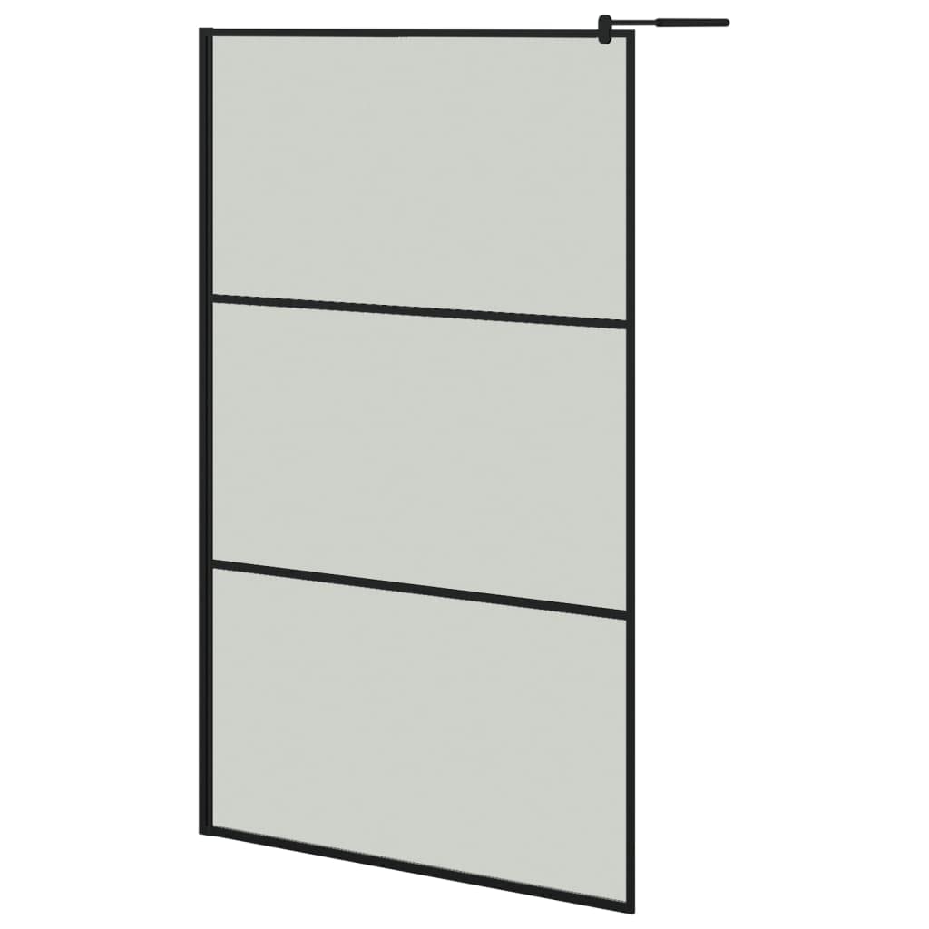Mampara Ducha con Estante Vidrio ESG y Aluminio Negro 115x195cm, Mampara Bañera, Mampara Baño Ducha, Cabina De Ducha, Mampara Baño - SPU:3185485