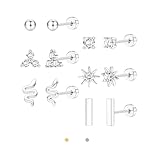 オラジオ 6ペアセット ピアス レディース 人気 スタッドピアス ステンレス 金属アレルギー対応 ピアス つけっぱなし ジルコニア オパール ハート スター 重ね着け 軟骨ピアス (シルバー-星)