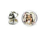 Collie Dog Tie Tack, Handcrafted Silver Plated Handmade Tie Pin, gifts for men