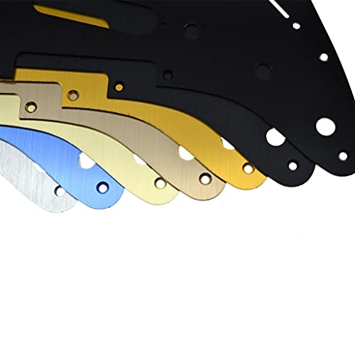 Pickguard guitare 11 trous Stratocaster SSS aluminium anodise argent modern - 6