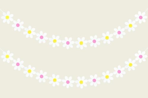 Groovy Boho Garland Set - 4 Piece Daisy & Hippie Banner For 1st Birthday Party - View #5