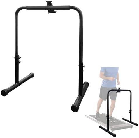 Ayearparty 24.4 Inch Wide Handle Bar for Walking Pad Only with Phone Holder Adjustable Handrail Height from 30.7 to 39.37in Comfortable Grip Stainless Steel Frame Sturdy Support Attachment for Home