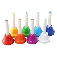 MUNGHOK 8 Stück Bunte Handglocken Set, 8 Note Diatonische Glocken Metall Hand Bell Musikglocken für Festival, Musikunterricht, Kirchenchor, Rhythmus Lernen