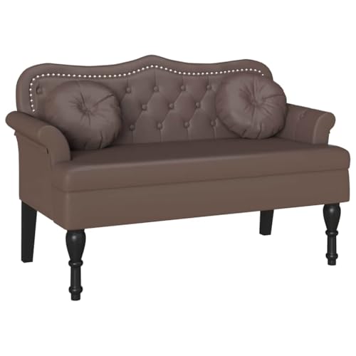 vidaXL Banc Chesterfield Marron 120,5 x 65 x 75 cm Simili Cuir, Banc Chesterfield élégant, Design rectangulaire Durable, Tissu Anti-Tache, Cadre en...