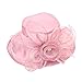 Wide Brim Hat, Women's Church Fascinator Wedding Tea Party Flower Sun Hat Rose Gold One Size