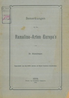 Bemerkungen zu den Ramalina - Arten Europa's.