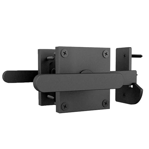 Loquet de Porte à Double Face, Loquet de Porte Battante en Aluminium Robuste, Loquet de Porte à 2 Voies, Loquet de Porte de Grange en Aluminium Noir à...