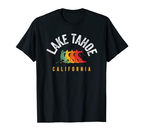 Retro Lake Tahoe Ski CA Invierno California Snowboard Camiseta