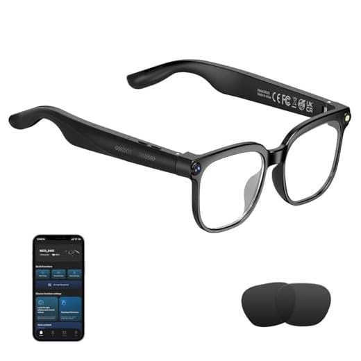 Tulbeys AI Smart Camera Brille - HD 1080P Video, Foto, Sprachübersetzung: Mit wechselbaren Sonnen-/Blaulichtschutzgläsern, Einsatzbereich Outdoor, Radtouren, Wandern, Reisen