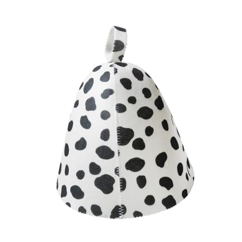 Generic Vaporarium Hat Russian Banya Cap Show Cap Water Absorption Hair Cap Felt Sauna Hat Russian Bath House Hat for Hot Tub Pool, Height 23cm, Black White