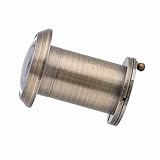 Phefop Brushed Silver 220 Degree Door Scope Viewer, Solid Copper Security Peephole with Rotating Privacy Cover, Optic Glass Lenses,Fit for Hole Diameter 22mm to 25mm (Bronze) - Image 2