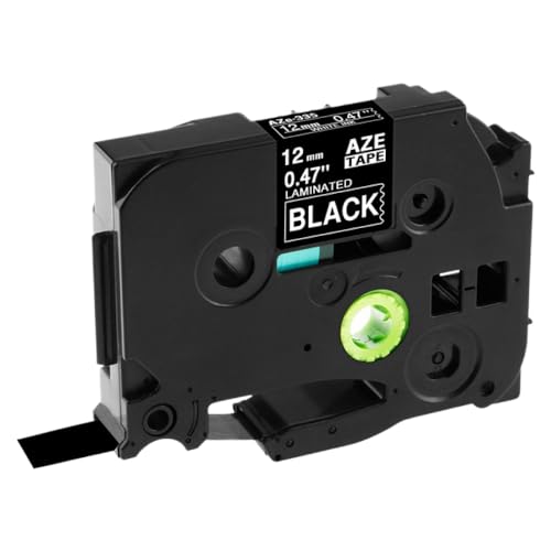 �������C�G���[��12mm�u���b�N���x���e�[�vTZE 231 TZE-MQY31 TZE-MQ531 TZE-MQE31 TZE-MQF31 TZE-MQG31 E105���x���v�����^�[�ƌ݊���(White on black)