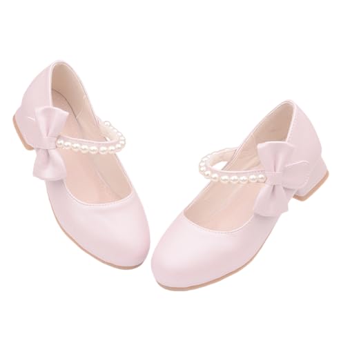 Toddler Girls Low Heel Princess Dress Shoes Glitter Flower Wedding Party Mary Jane Pumps Shoes for Kids