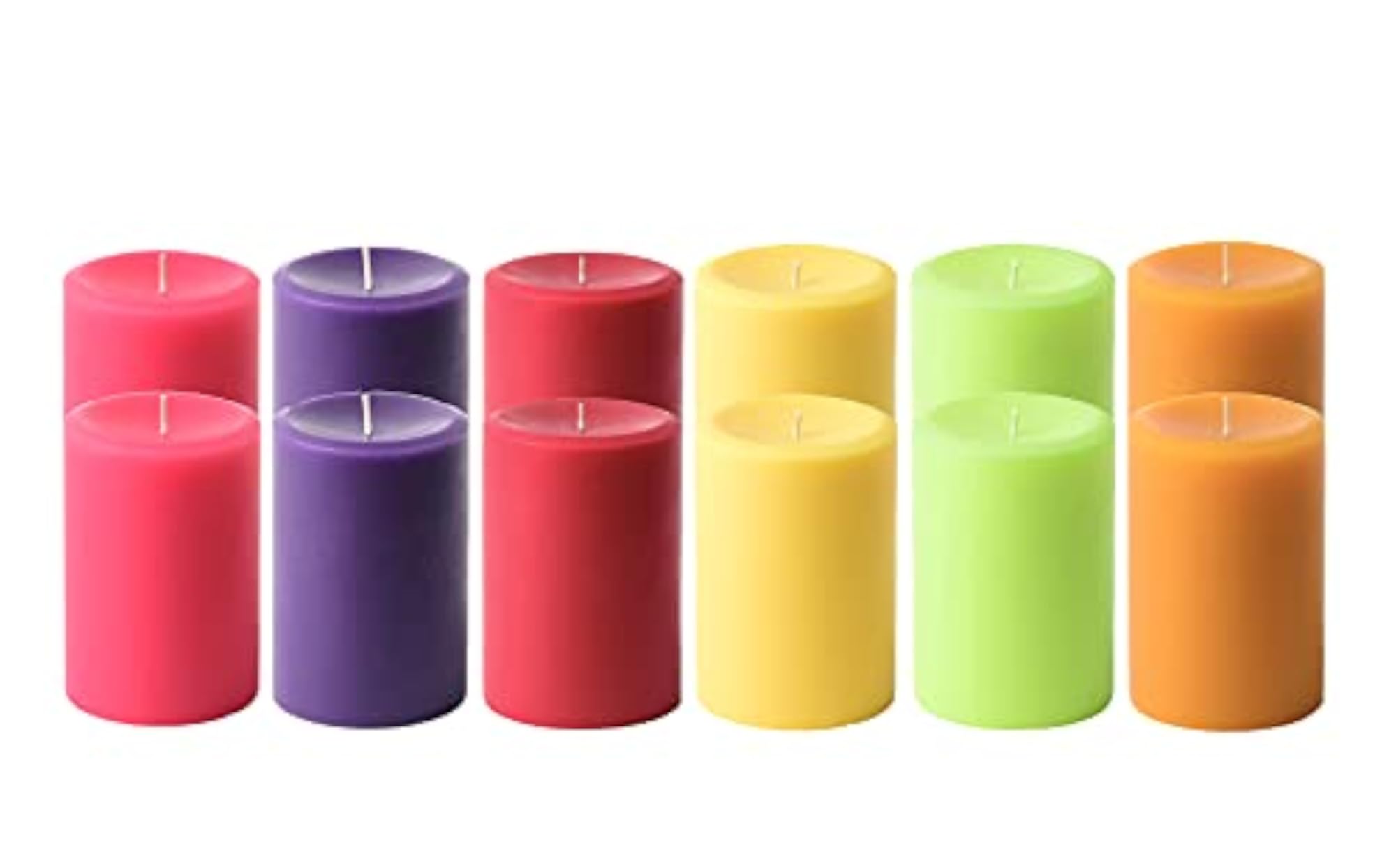 Smokeless Scented Paraffin Wax Multi Colour Round Pillar Candle