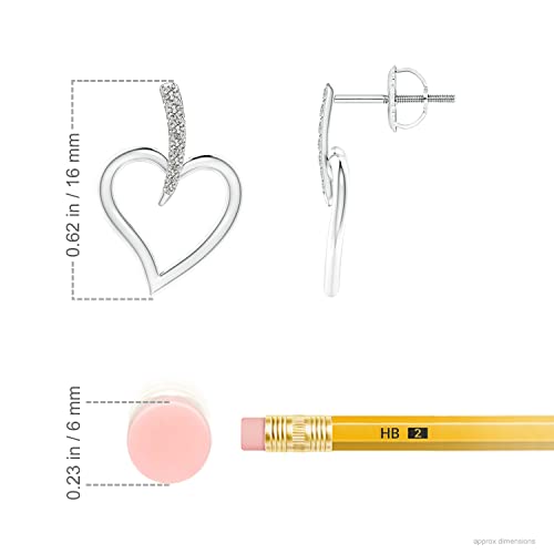 Angara Natural Diamond Heart Leaf Earrings For Women, Girls In Sterling Silver (Grade - Ki3, 1.3Mm) | April Birthstone Jewelry Gift For Her | Birthday | Wedding | Anniversary #TOP1