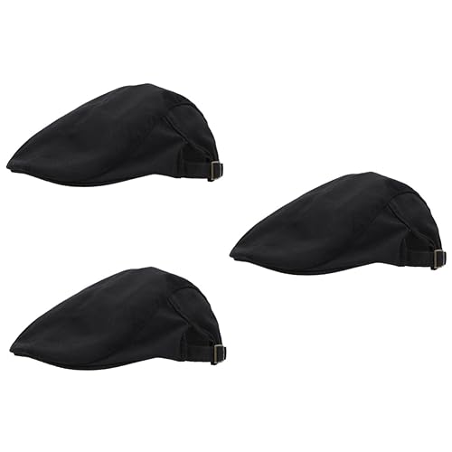 Chef beret hat unisexe toile pour cuisinier restaurant service 3pcs