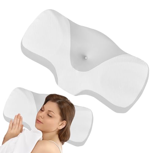 Generico Cojín cervical ergonómico | Cojín ortopédico cervical ergonómico para dormir, almohadilla de soporte cómoda y transpirable para adultos, hombres y mujeres que duermen sobre la espalda y el