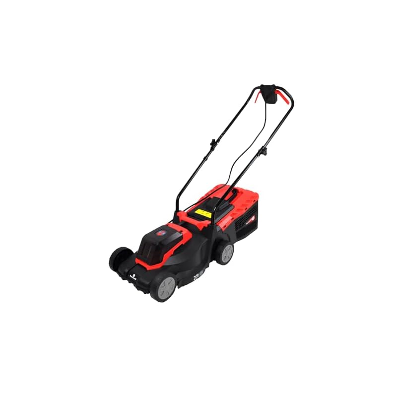 Cordless Lawnmower 33cm RocwooD 20V 2 x 2.0AH Batteries & 1 x Charger 35cm Rotary Blade 25L Grass Catcher 25-40-60mm Cutting Height Adjustment