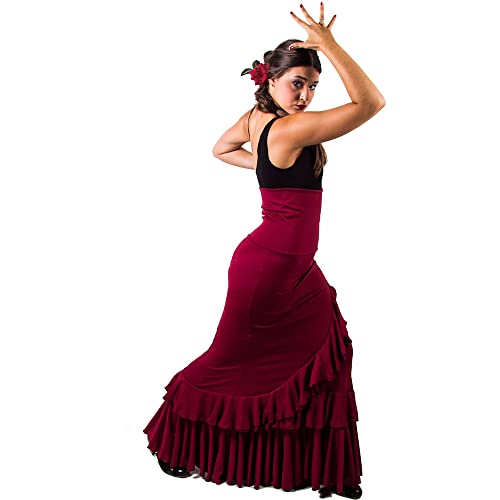 Jupe de flamenco bordeaux Le Rocio Modèle Salon taille XS pour femme