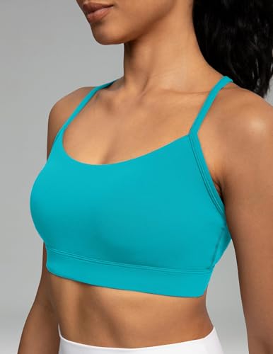 Image of Colorfulkoala Women's Dreamlux Y Back Sports Bra Low Impact Padded Workout Top with Built in Bra A-C Cups